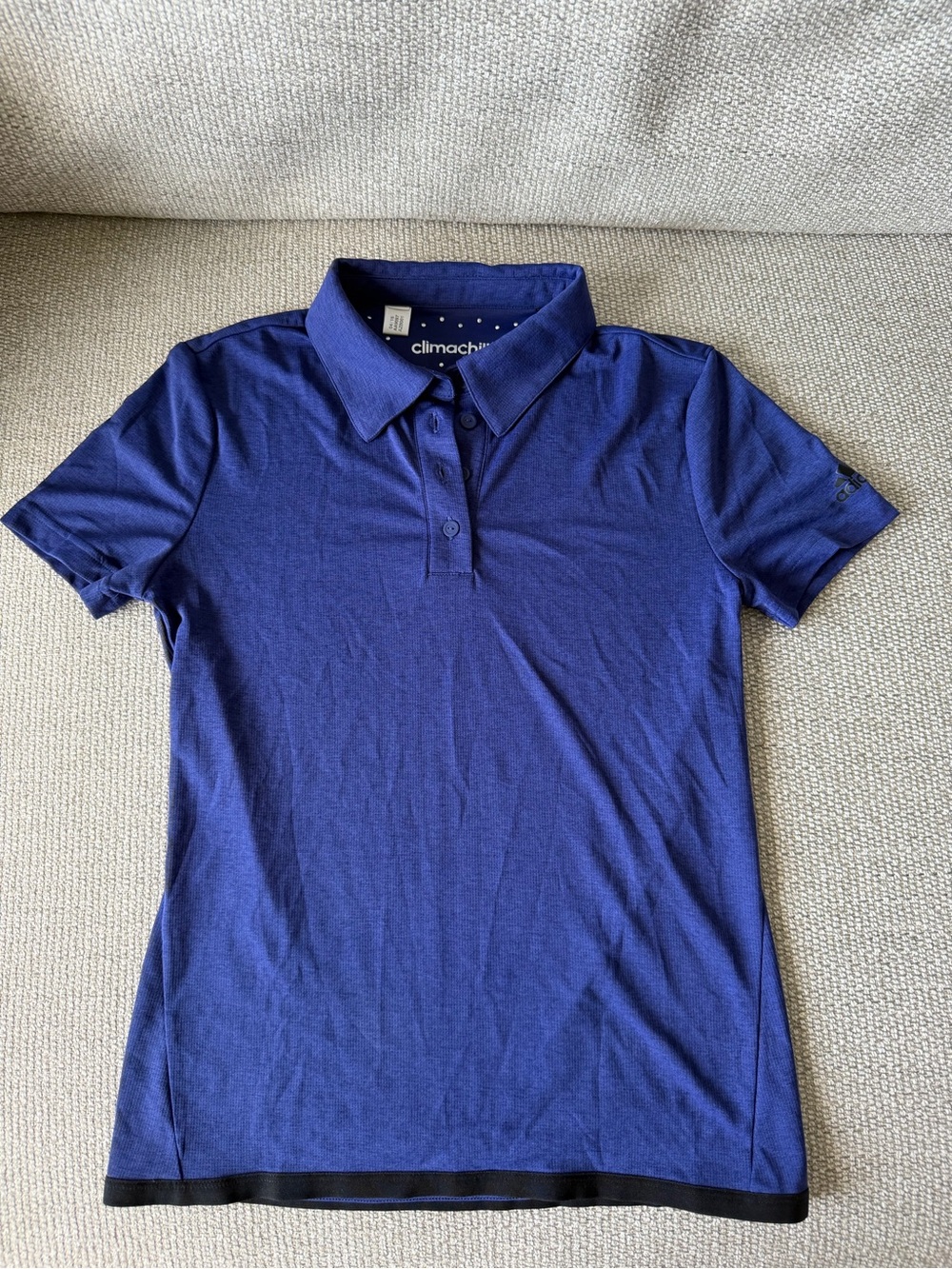 adidas Women's Navy Polo Shirt with Black Trim